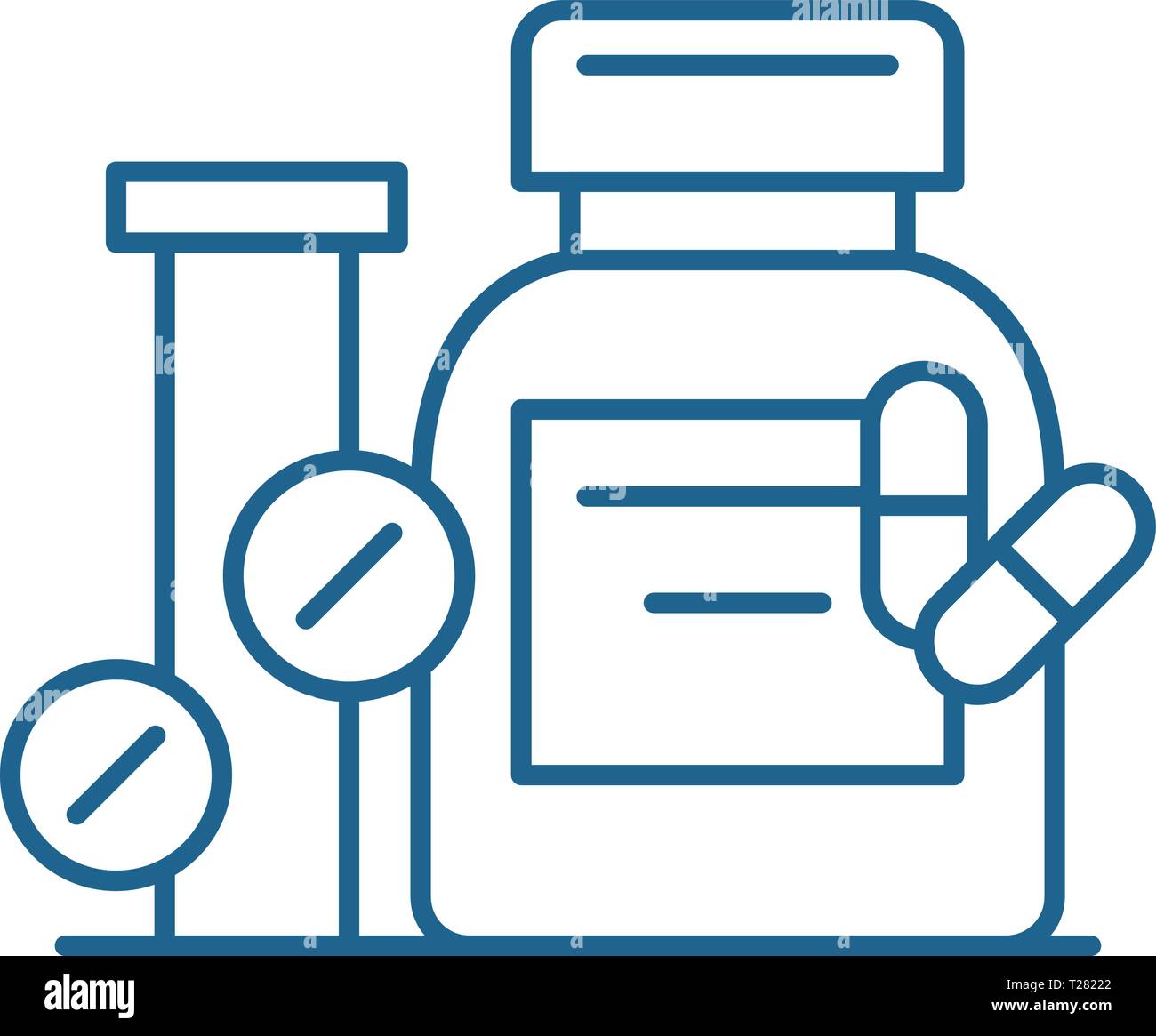 Biologically active additives line icon concept. Biologically active additives flat  vector symbol, sign, outline illustration. Stock Vector