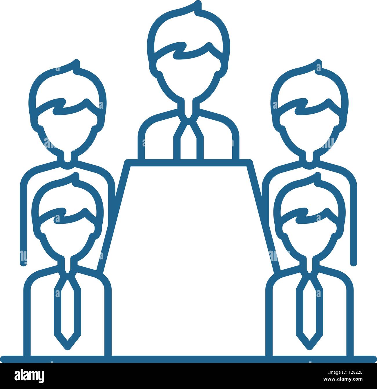 Board of directors line icon concept. Board of directors flat vector