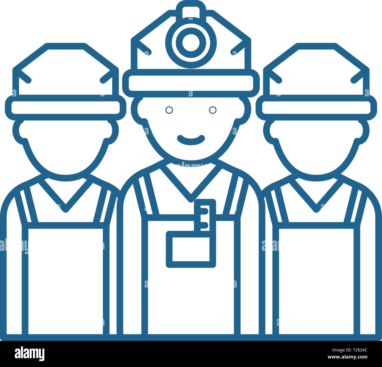 Builders line icon concept. Builders flat vector symbol, sign, outline