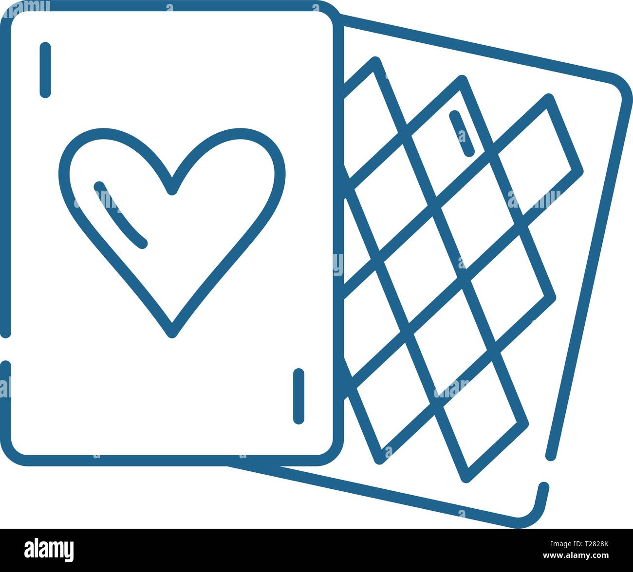 Card games line icon concept. Card games flat vector symbol, sign ...