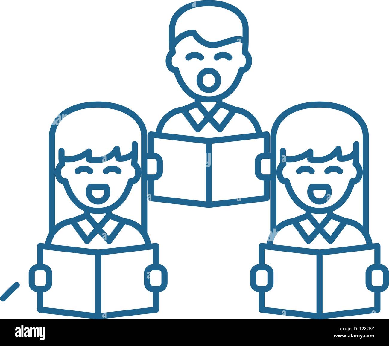 Choral singing line icon concept. Choral singing flat vector symbol