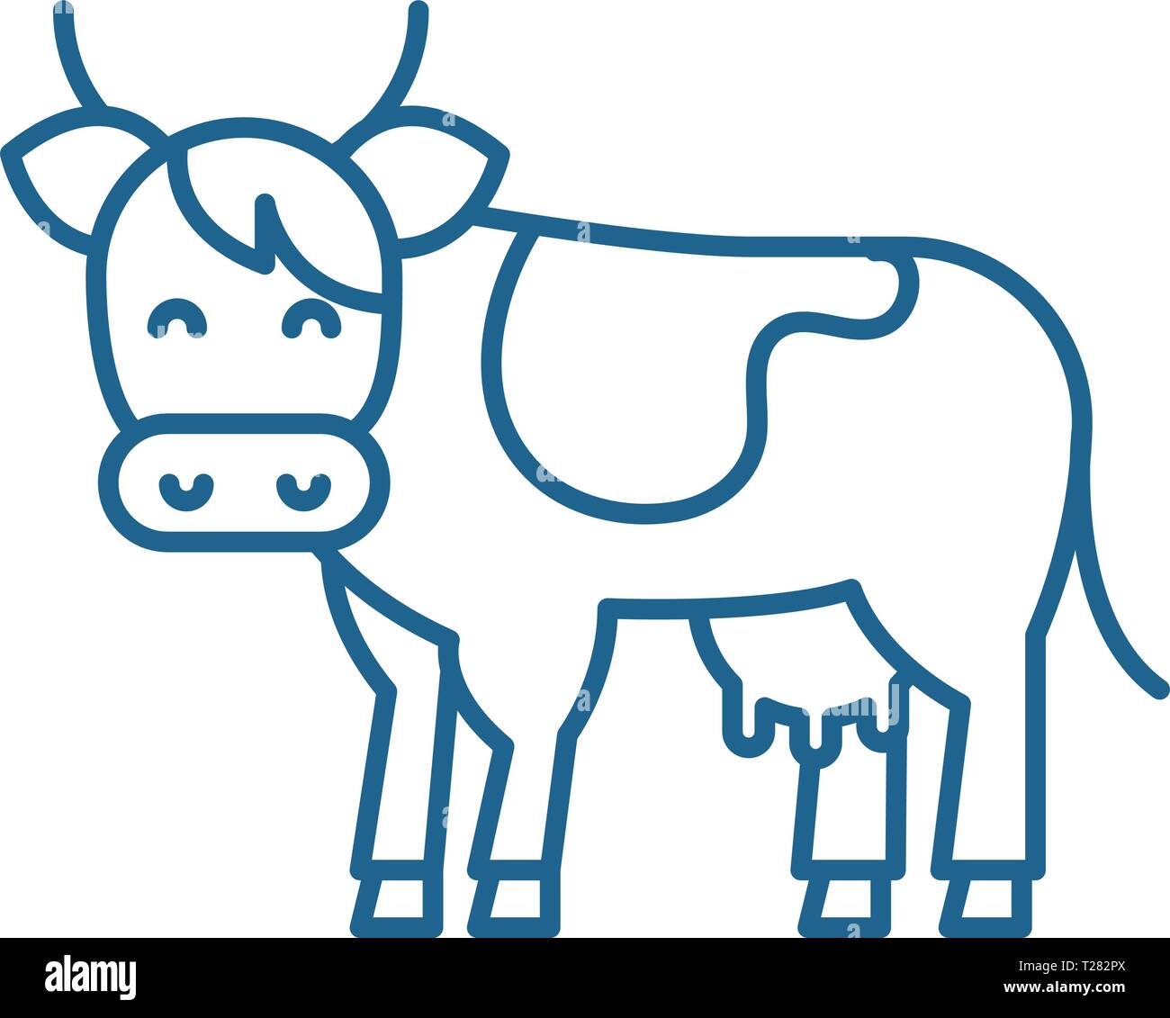 Cow line icon concept. Cow flat vector symbol, sign, outline ...