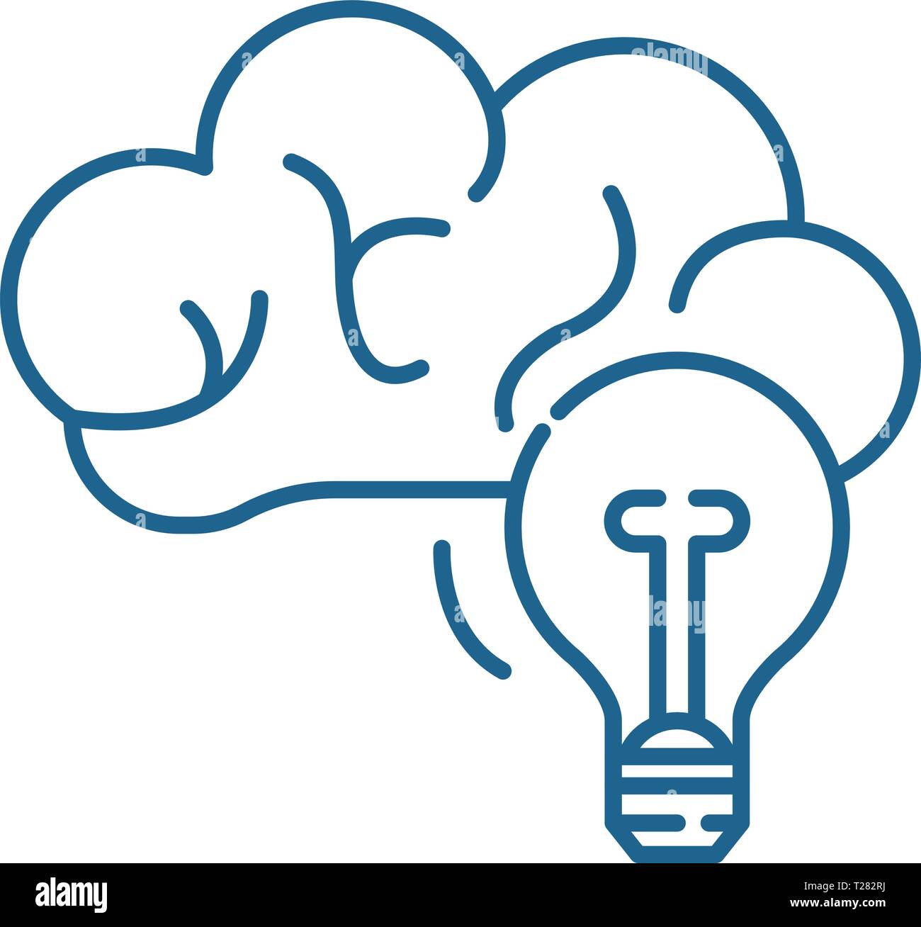 Creative thinking line icon concept. Creative thinking flat vector ...
