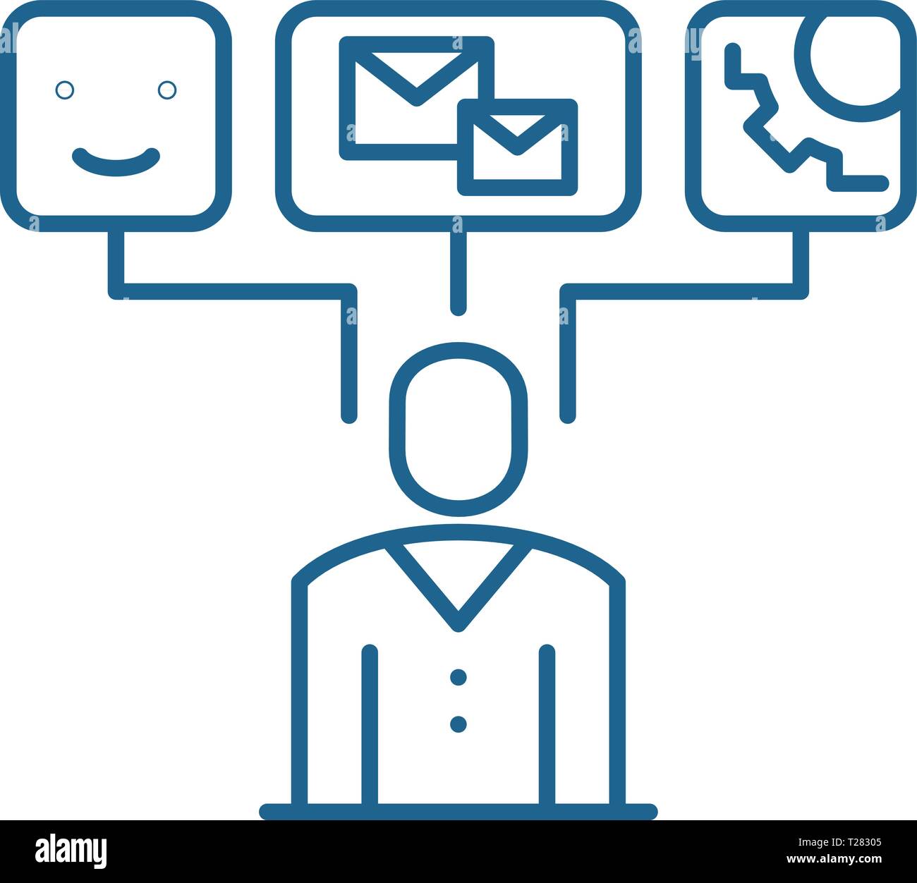 Data visualization line icon concept. Data visualization flat vector ...