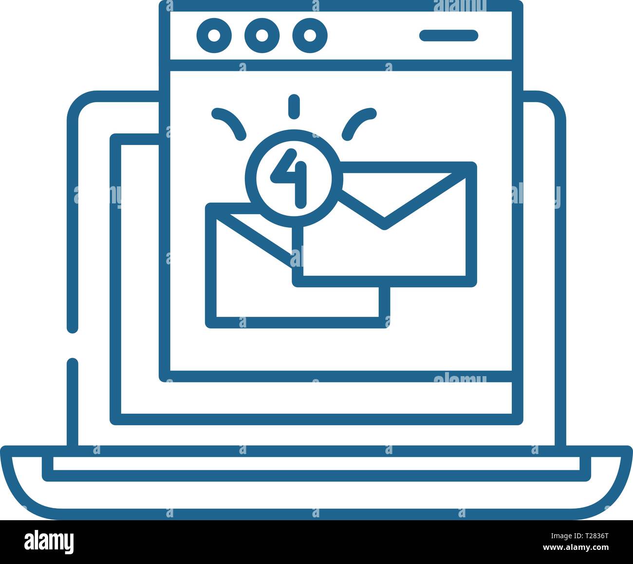 Email marketing line icon concept. Email marketing flat vector symbol ...