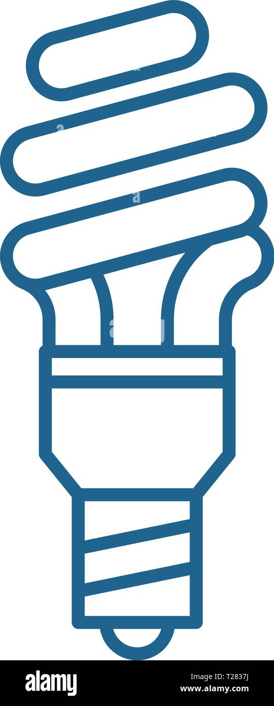 Energy saving line icon concept. Energy saving flat vector symbol, sign ...