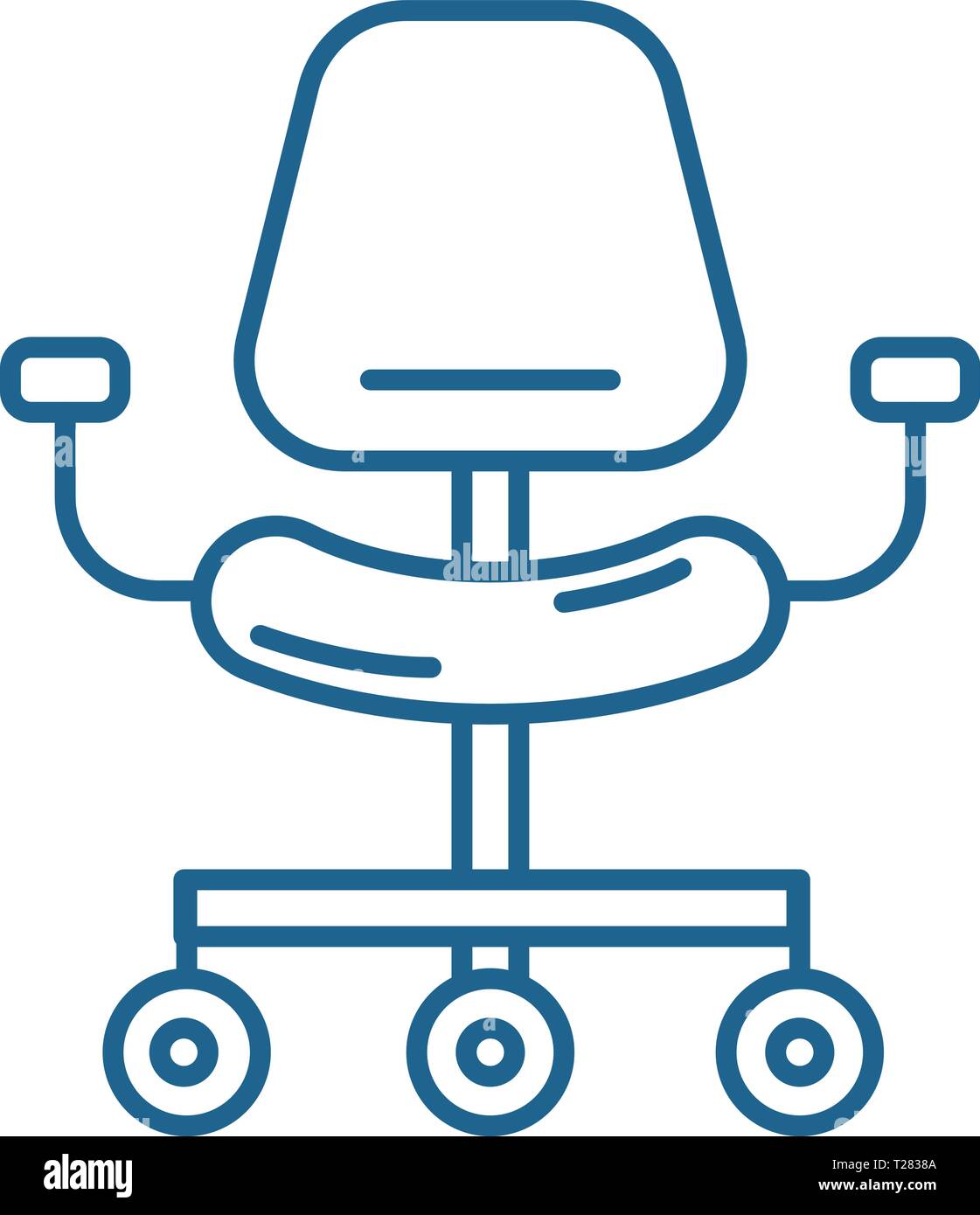 Ergonomic chair line icon concept. Ergonomic chair flat vector symbol ...