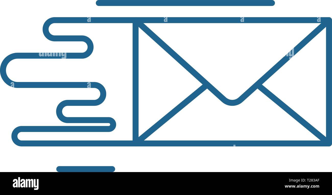 Fast delivery line icon concept. Fast delivery flat vector symbol, sign ...