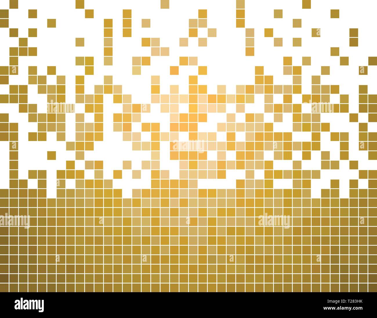 abstract vector square pixel mosaic background - yellow Stock Vector ...