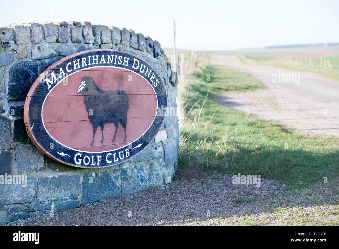 Machrihanish, Argyll and Bute / Scotland - March 31st 2019 : Newly opened golf club and course in remote Scottish village Stock Photo