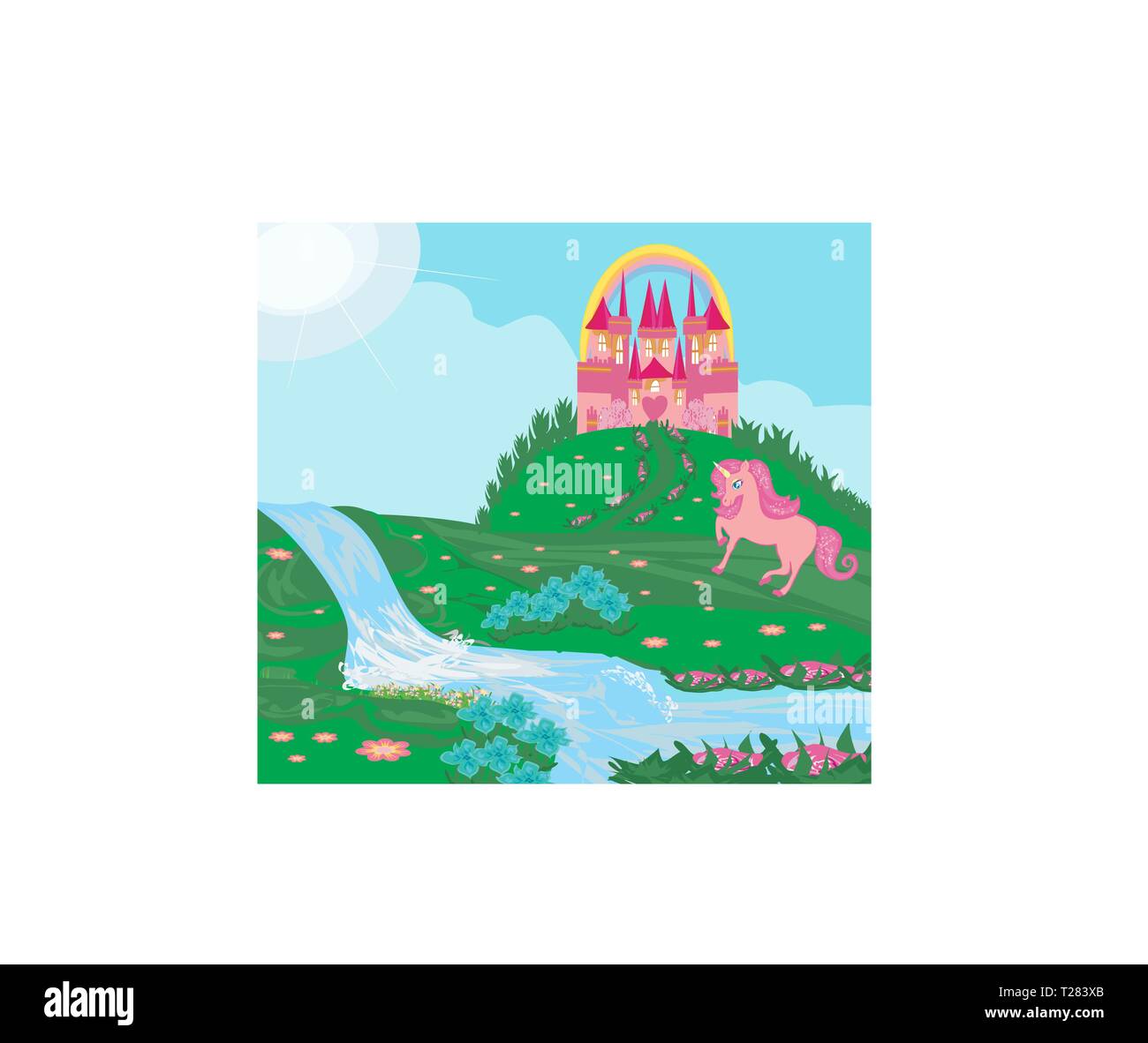 Card with a cute unicorn Stock Vector Image & Art - Alamy