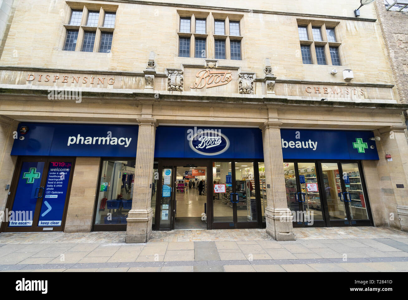 Boots shop front Petty Cury Cambridge Stock Photo