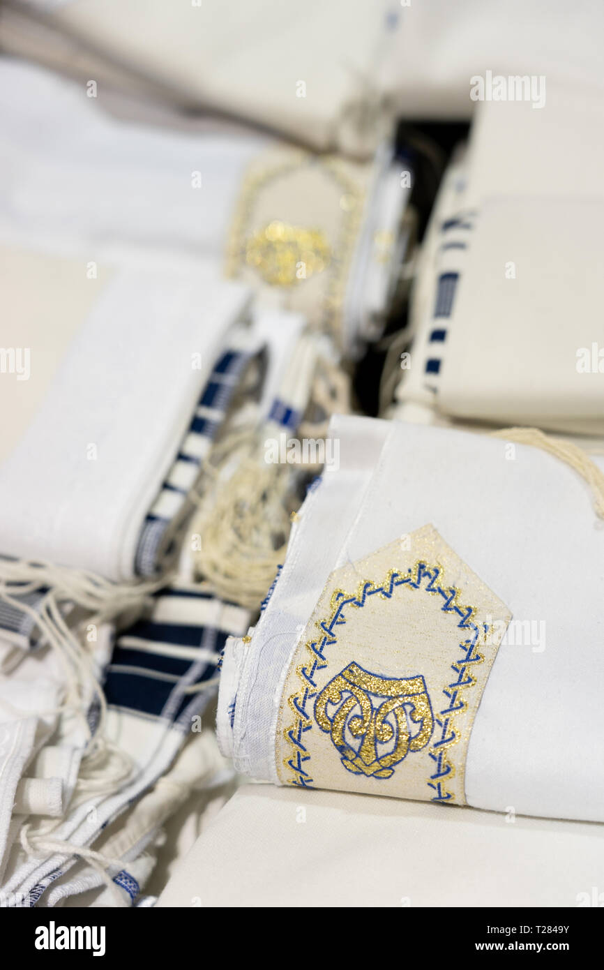 talit,  tallit covering used in Jewish traditions Stock Photo