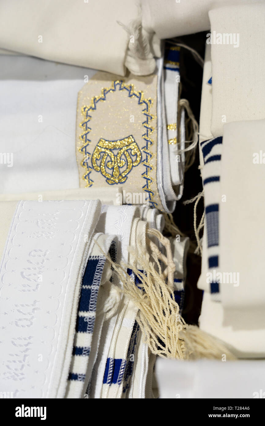 talit,  tallit covering used in Jewish traditions Stock Photo