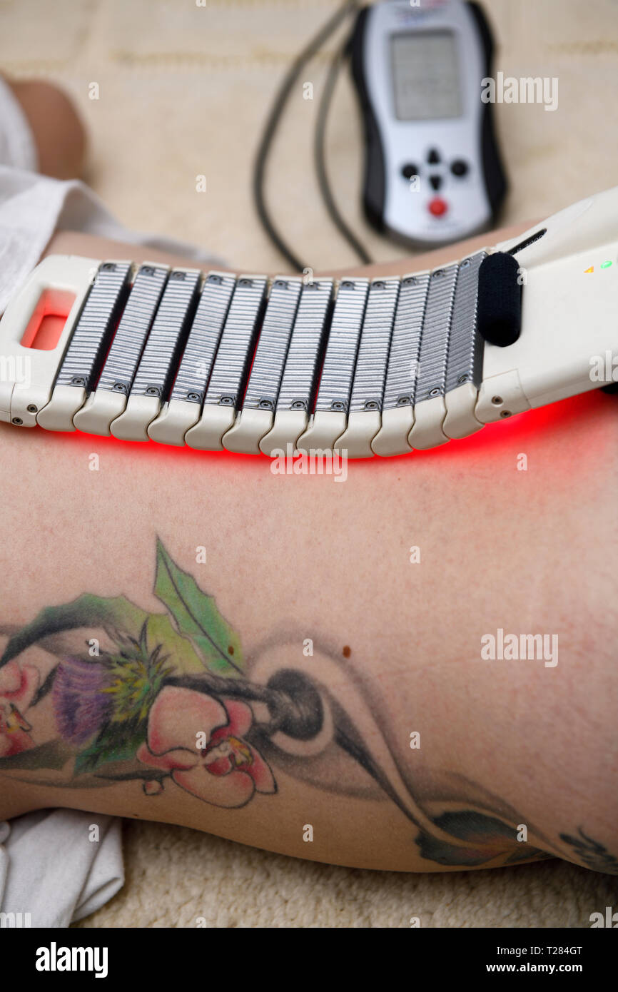 Cold laser LED array pad home treatment for lower back therapy and healing  Stock Photo - Alamy