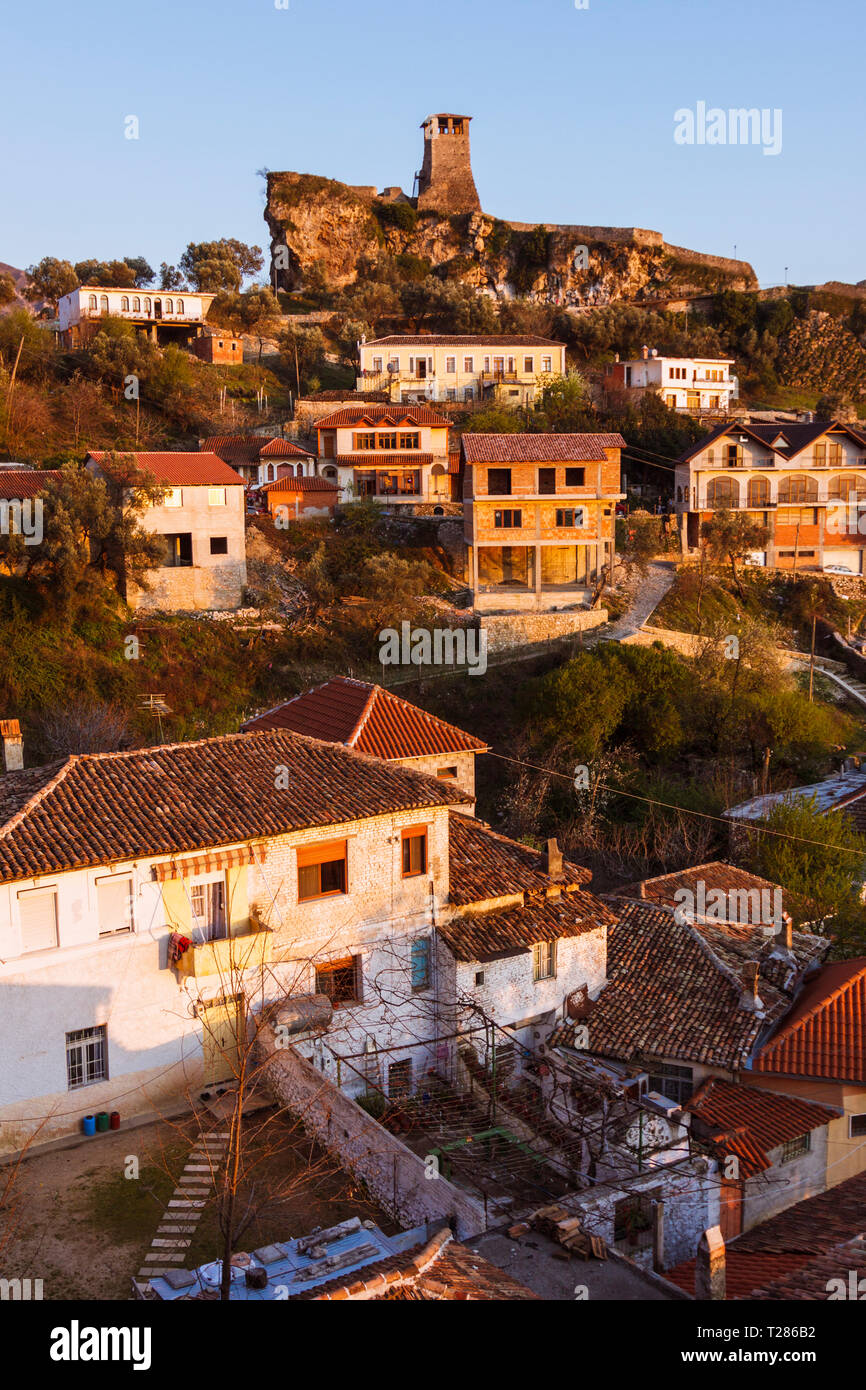 Kruja Durres Province Albania General View At Sunset Of