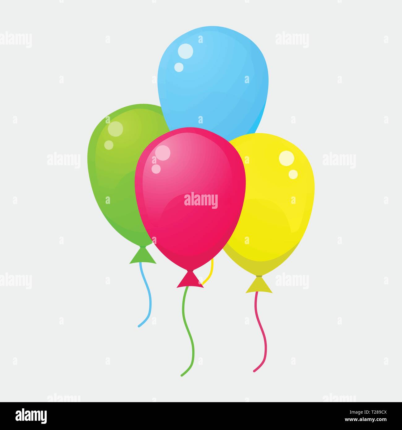 colorful balloons isolated on white background vector illustration ...
