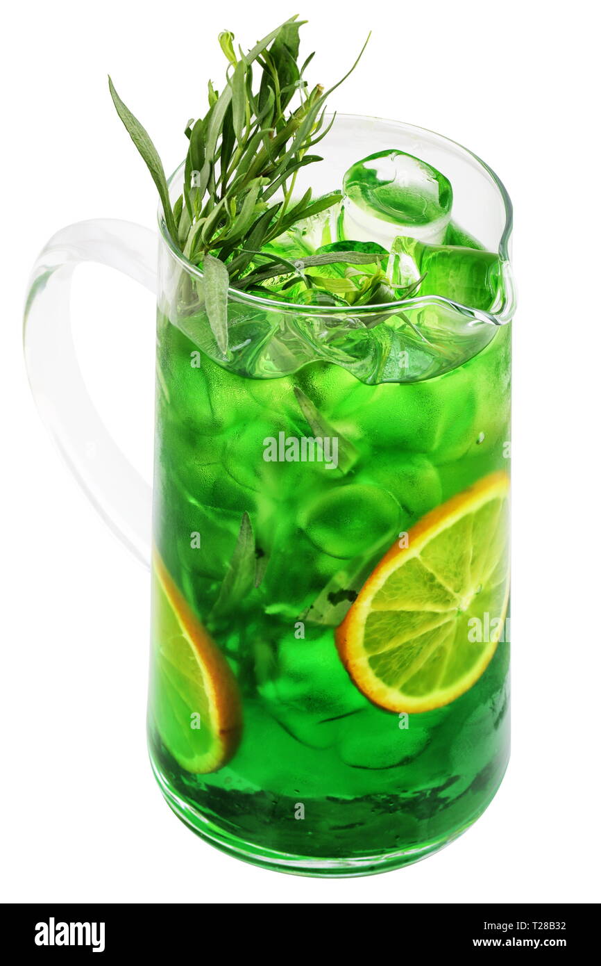 Refreshing lemonade with lemon, mint and tarragon Stock Photo Alamy