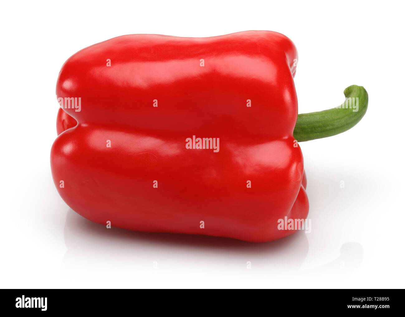 Red bell pepper isolated on white background Stock Photo - Alamy