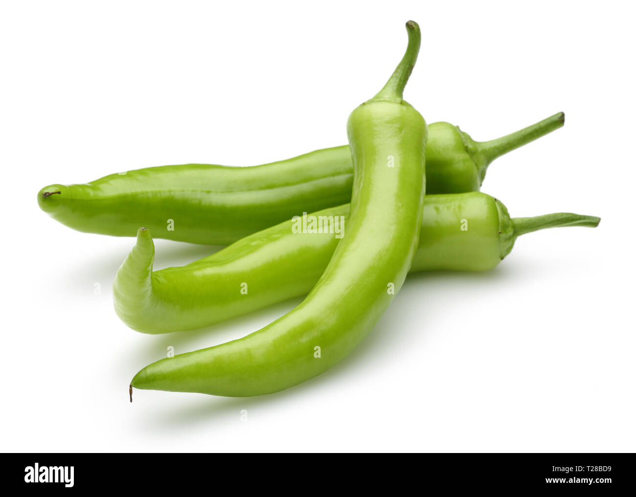 Fresh green peppers isolated on white background Stock Photo - Alamy