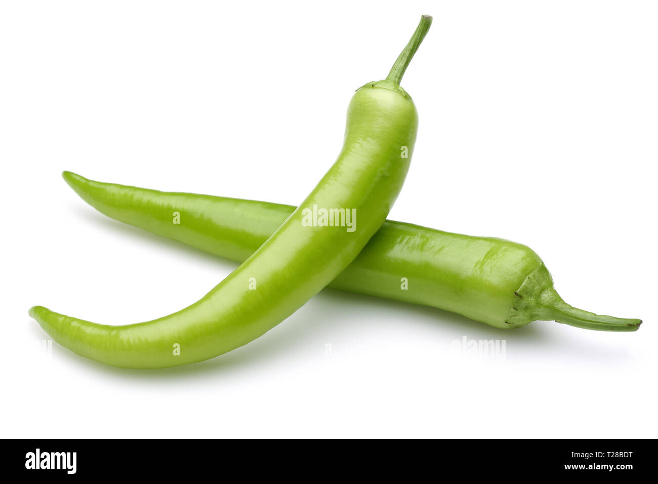 Fresh green peppers isolated on white background Stock Photo - Alamy