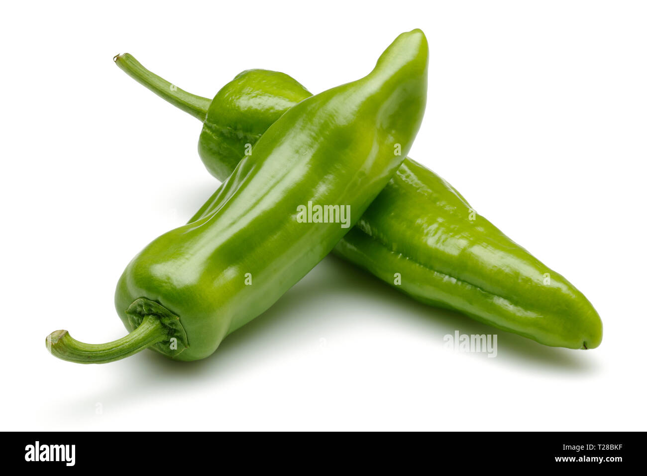Fresh green peppers isolated on white background Stock Photo - Alamy