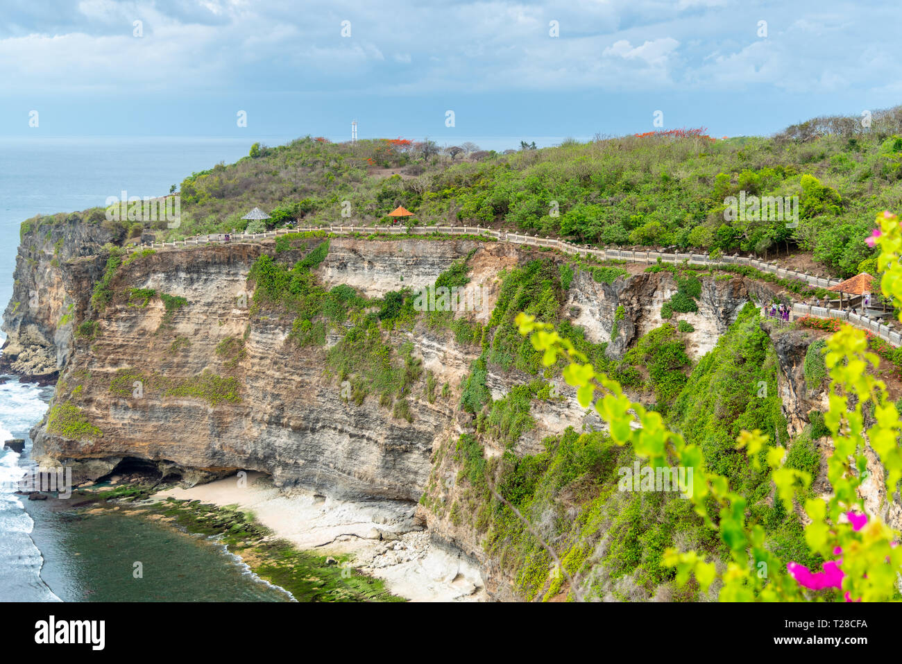 Uluwatu Temple cliff faced rugged coast Uluwatu, Bali / Indonesia - 11/07/2018 Stock Photo