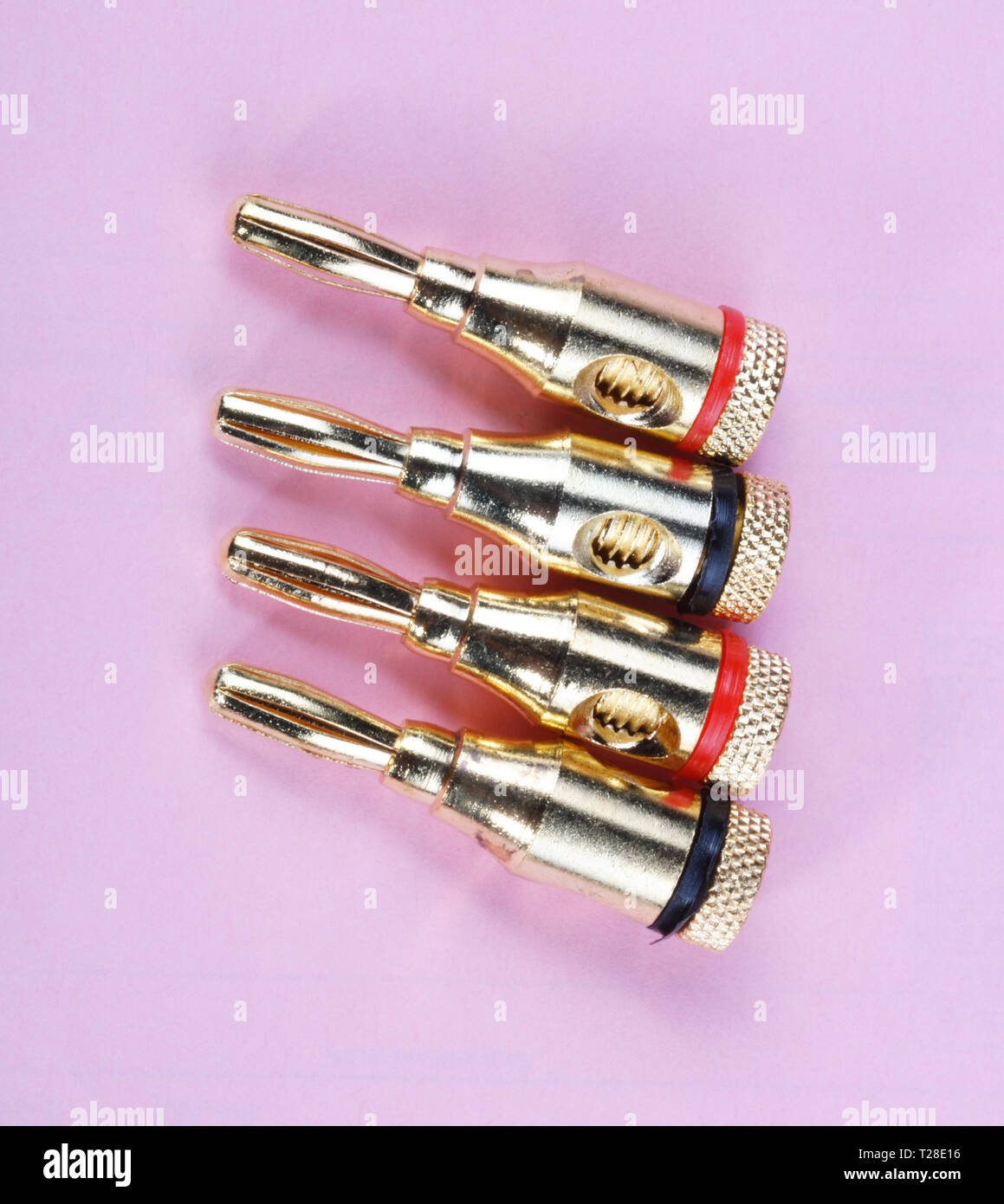 four electric banana plug Stock Photo Alamy