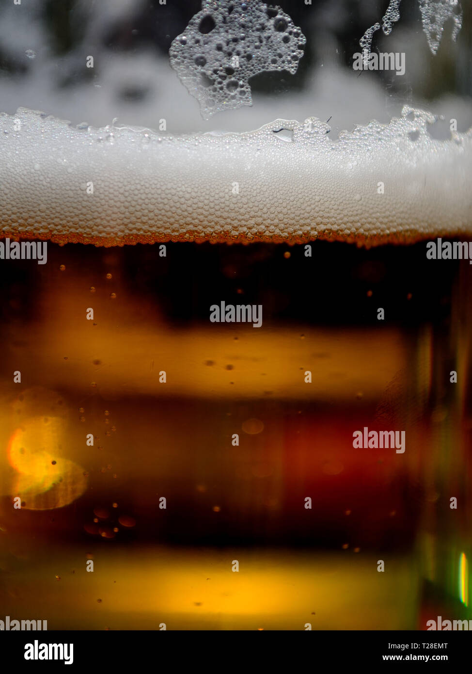 Mug glass of light beer, pattern background Stock Photo