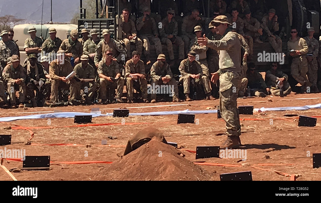 2 Rifles Commanding Officer Lieutenant Colonel Sam Cates briefs his ...