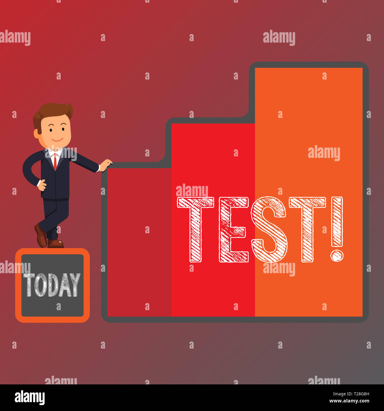 Conceptual hand writing showing Test. Concept meaning Academic systemic procedure assess reliability durability proficiency Businessman Presenting Gro Stock Photo