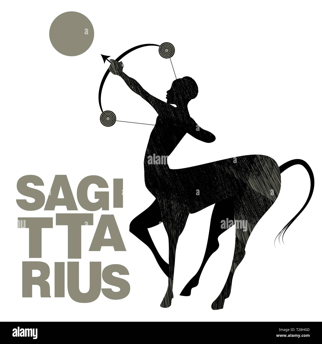 Tribal zodiac. Sagittarius. Centaur, half man and half horse, with bow