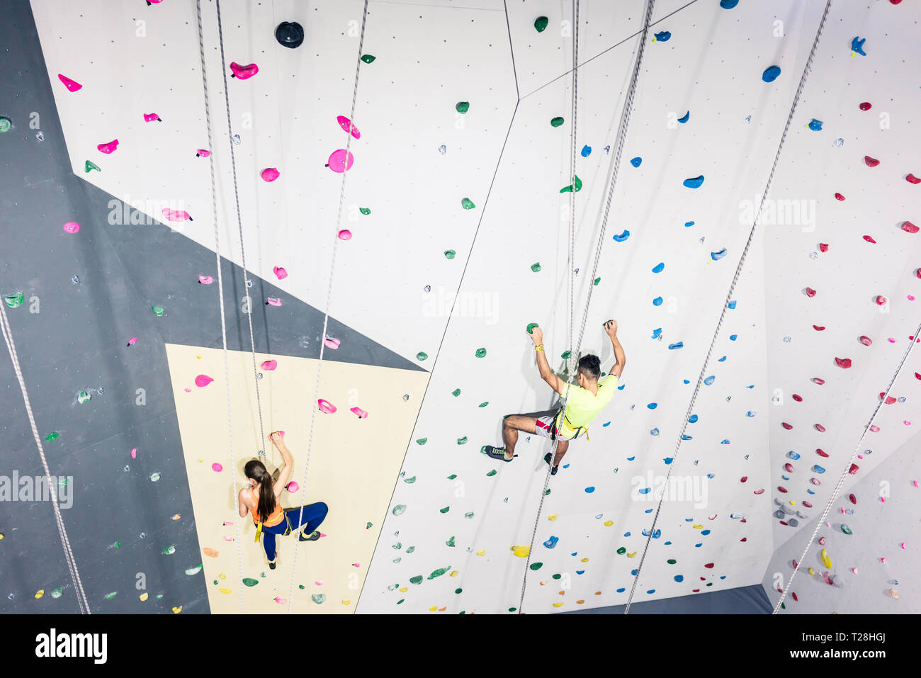 Training of climbing wall Stock Photo Alamy