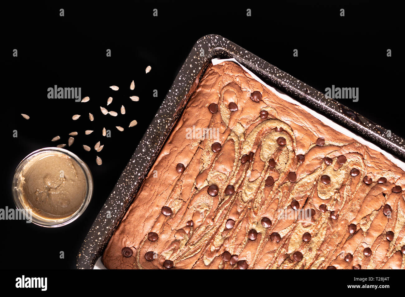 Healthy food concept Homemade organic fudge sunflower seeds butter