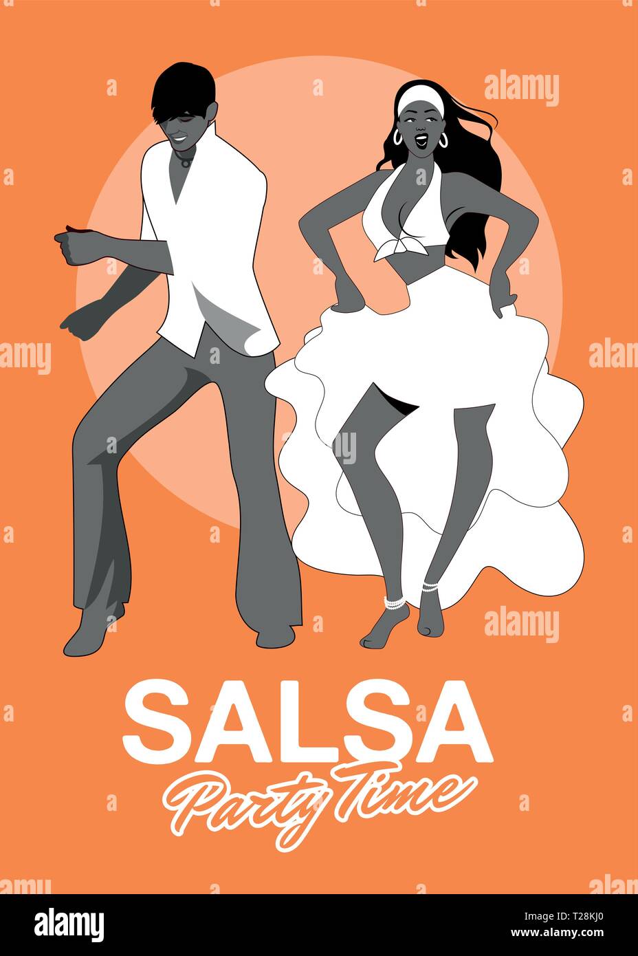 Salsa dance to latin music of couple people happy Vector Image