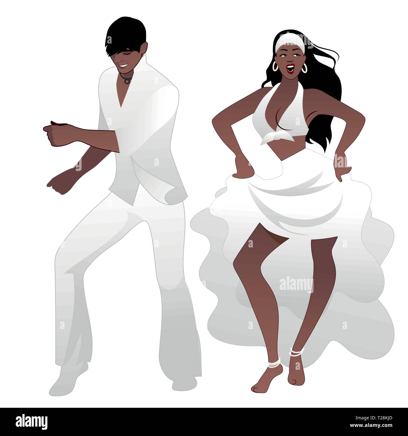 Salsa dance to latin music of couple people happy Vector Image