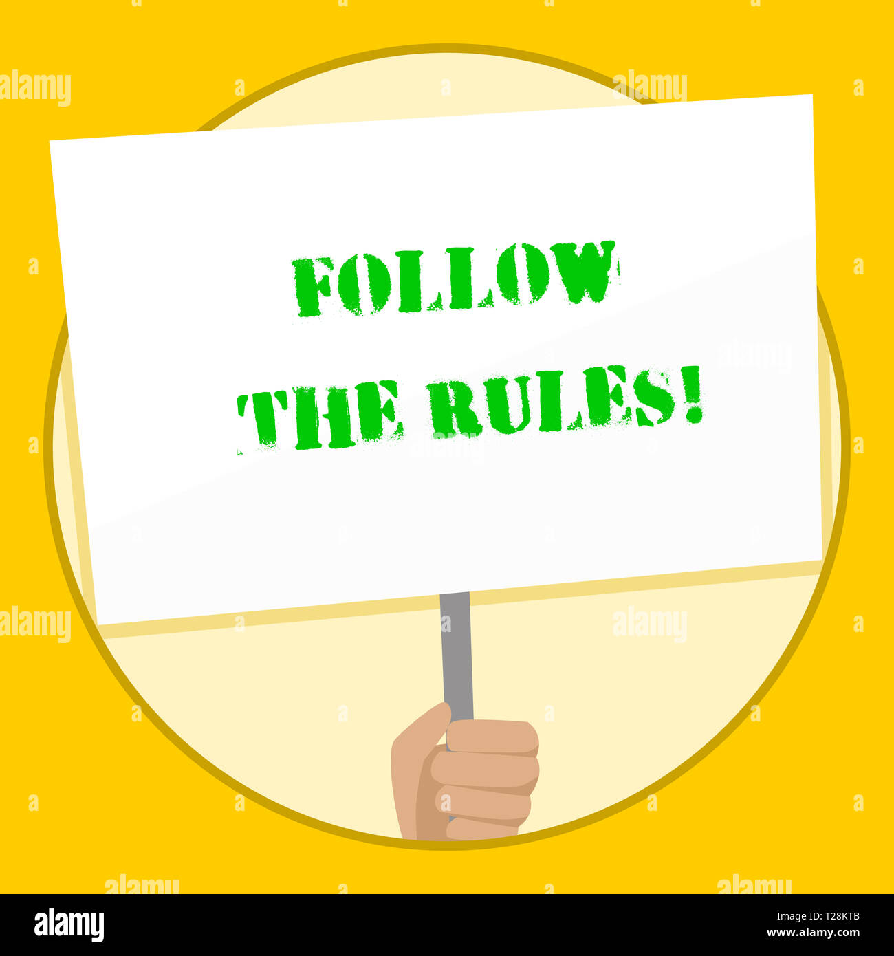 Text sign showing Follow The Rules. Business photo text go with regulations governing conduct or