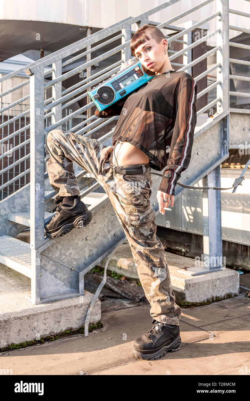 Metallic tattoo face hi-res stock photography and images - Alamy