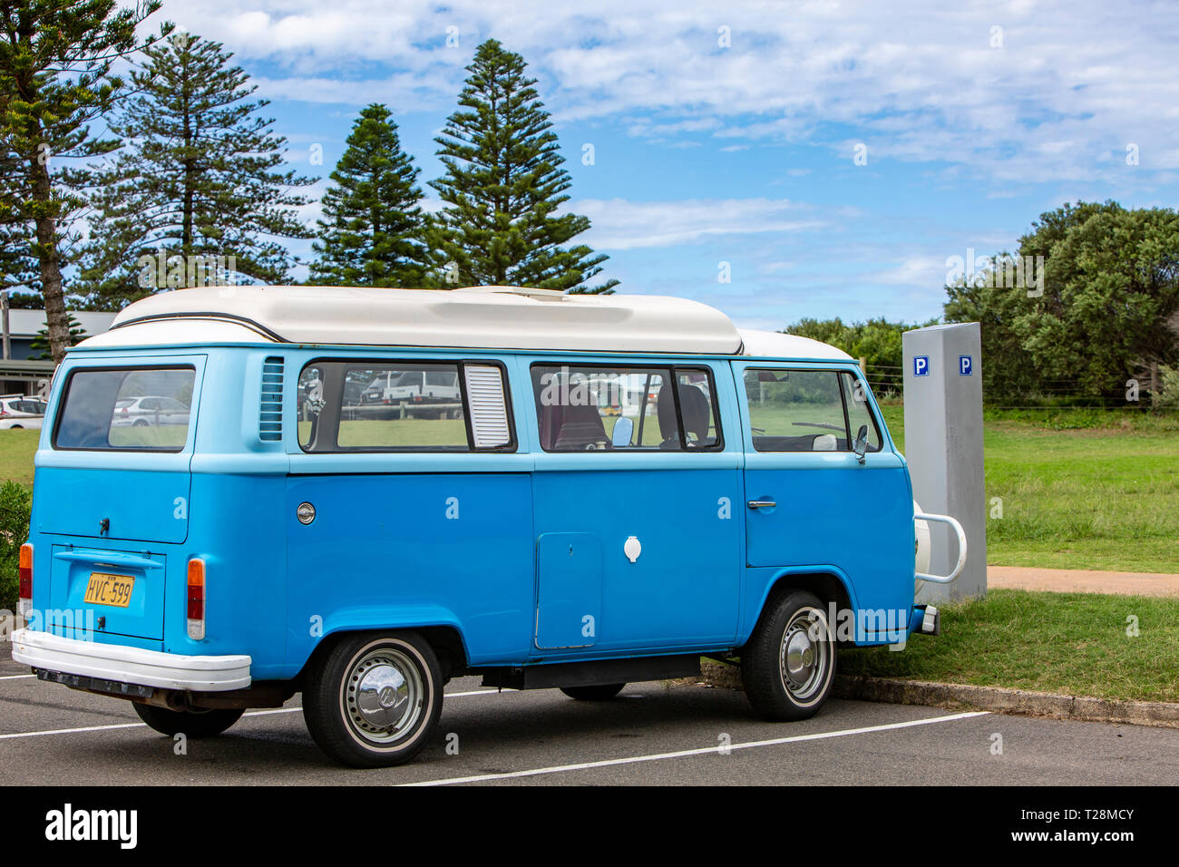 Volkswagen VW camper van on Sydney's northern beaches,Australia Stock Photo