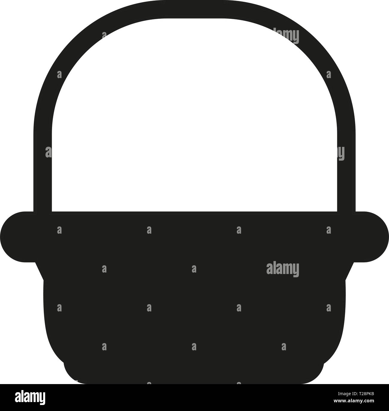 Black and white wicker basket side view silhouette Stock Vector