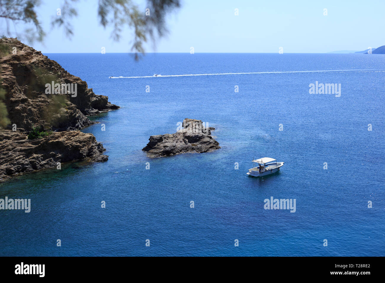 Mountains Bay in the Mediterranean Sea. Sunner vocation. Stock Photo