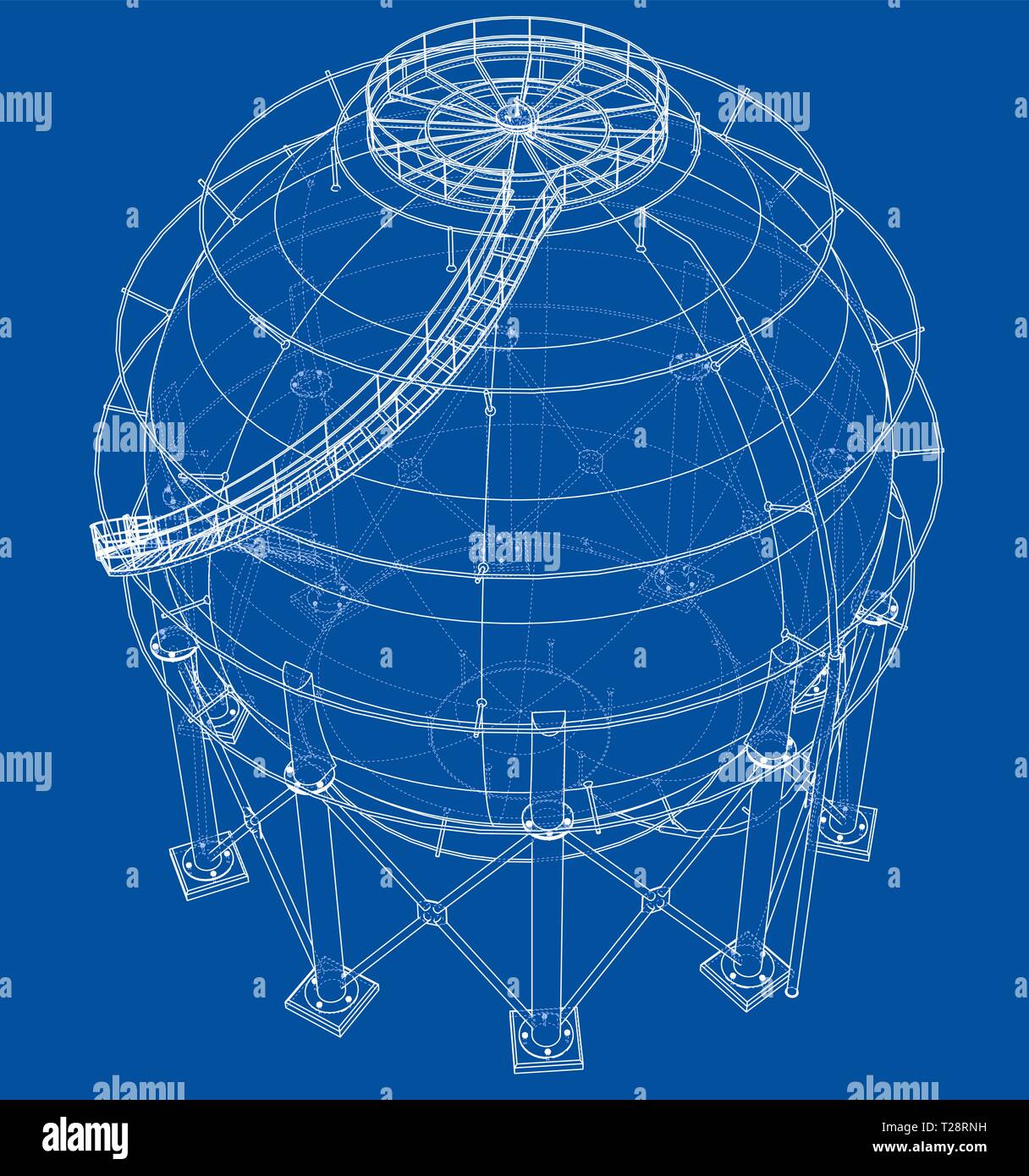 Spherical gas tank outline. Vector Stock Vector Image & Art Alamy