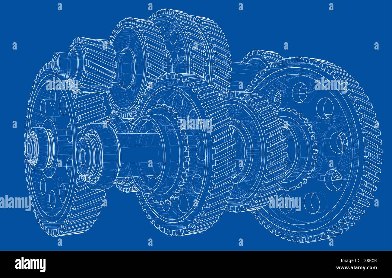 Outline gearbox concept. Vector Stock Vector Image & Art - Alamy