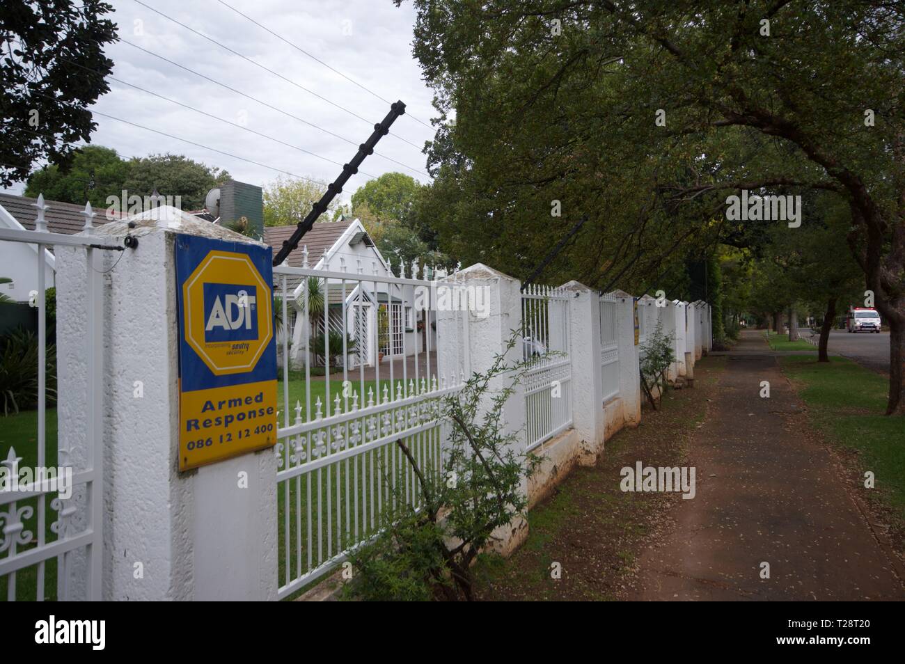 Security measures in Johannesburg suburbs Stock Photo