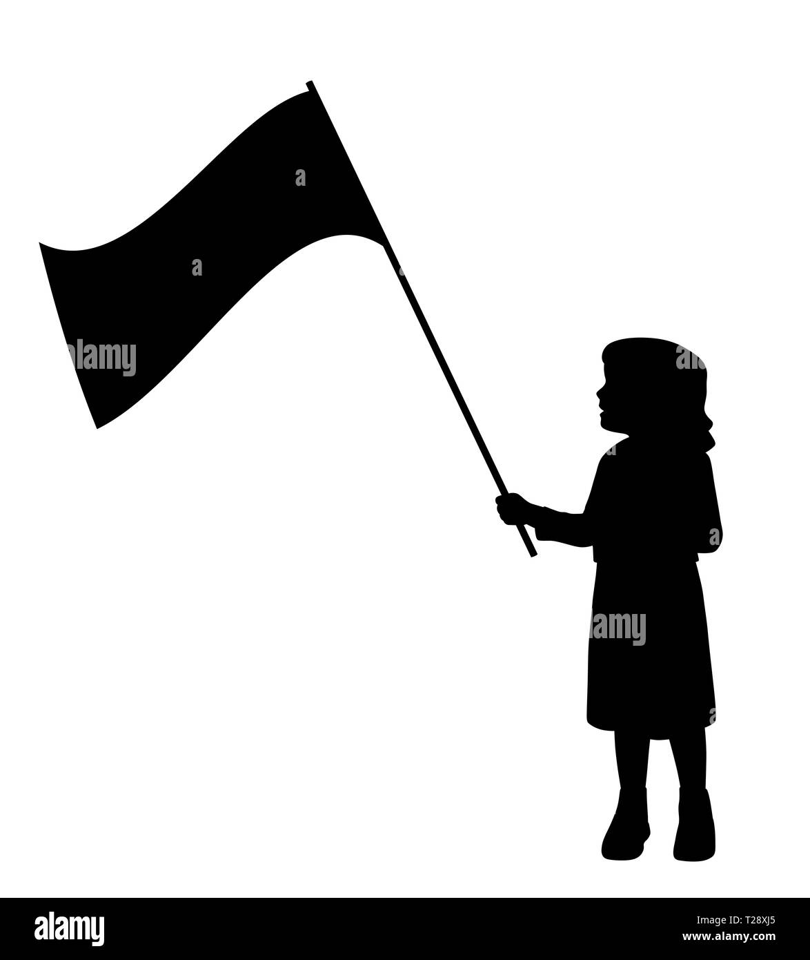 Little girl holding flag Stock Photo