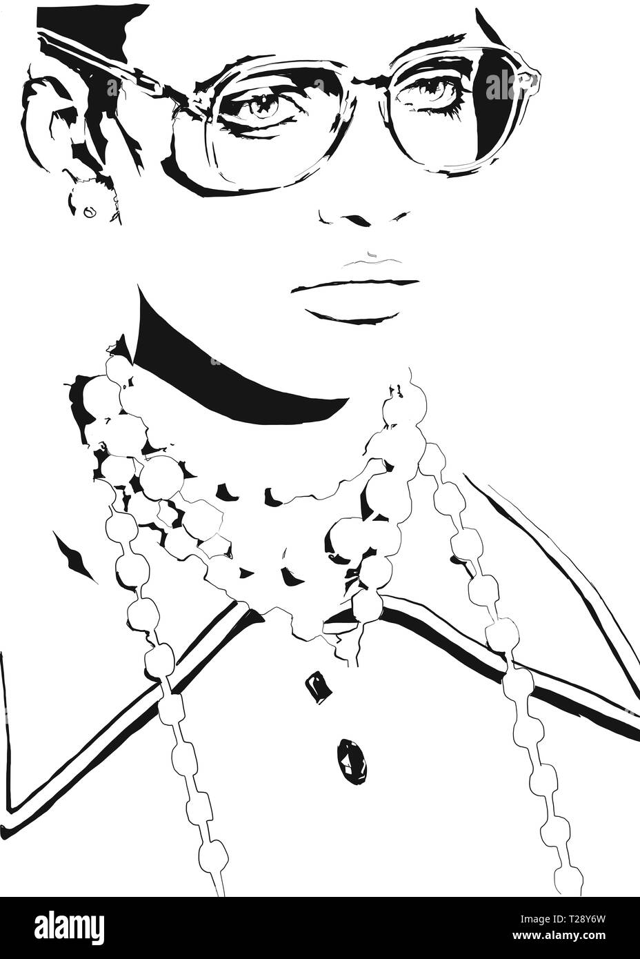 Black and white fashion model Stock Photo - Alamy