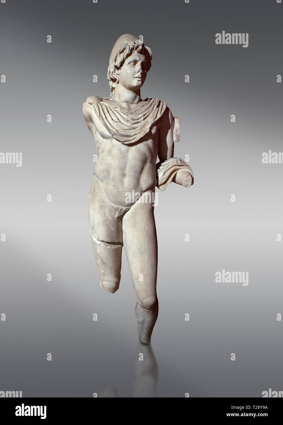 Roman statue of Dioscur. Marble. Perge. 2nd century AD. Antalya ...
