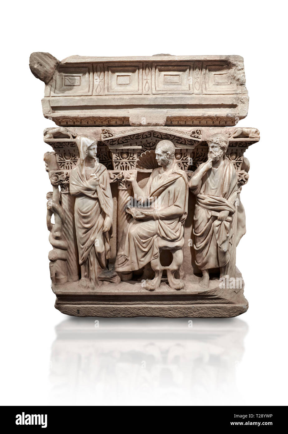 End Panel Of A Roman Relief Sculpted Hercules Sarcophagus With