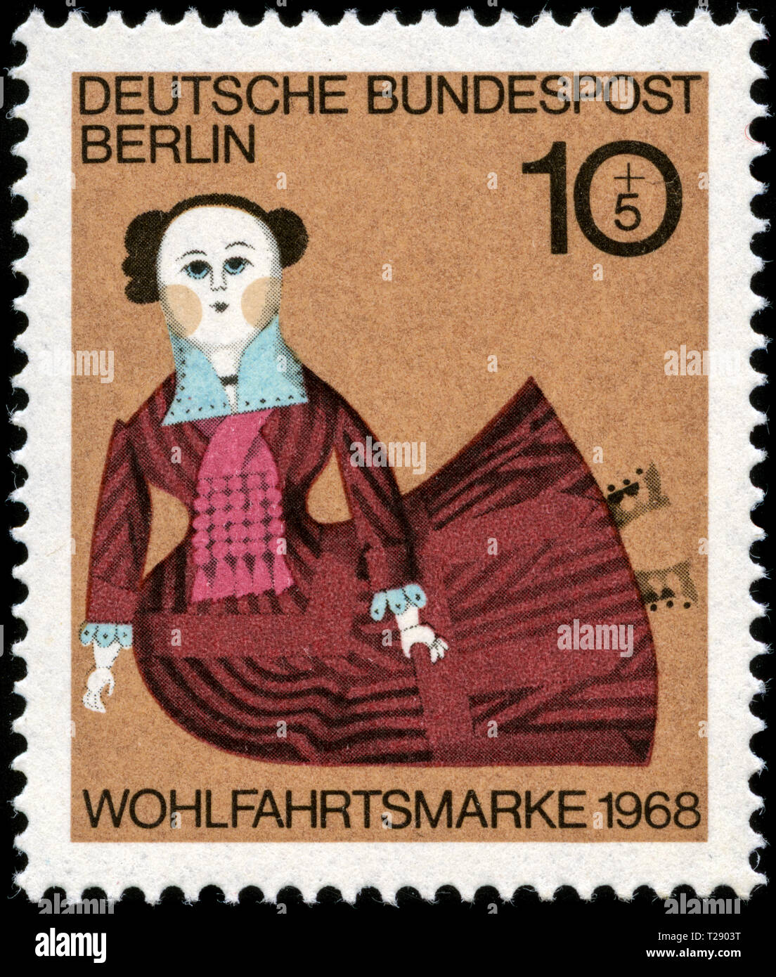 Postage stamps from Germany in the Welfare: Dolls series issued in 1968 Stock Photo