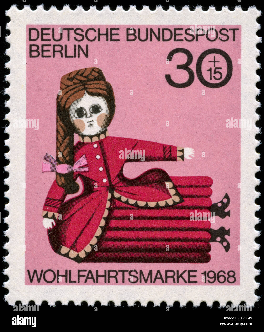 Postage stamps from Germany in the Welfare: Dolls series issued in 1968 Stock Photo